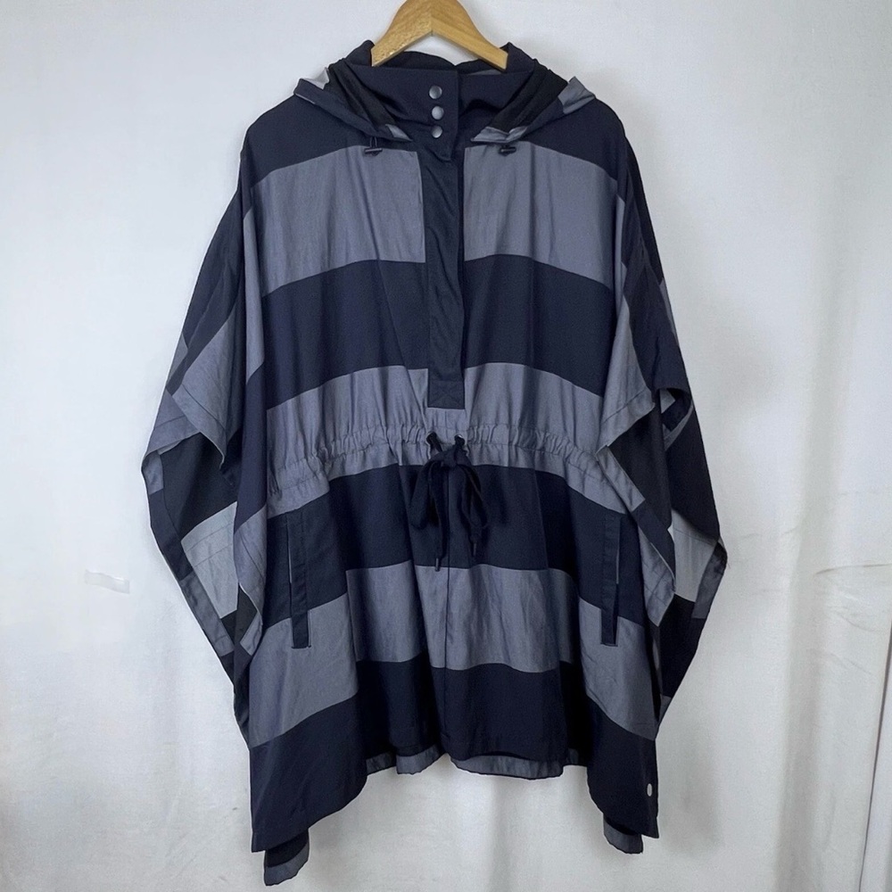 Lane Bryant Black and Gray Striped Cape